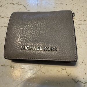 Michael Kors Pebbled Gray Leather Wallet